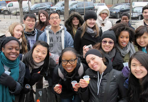 NYU Students enjoying a tour in Harlem